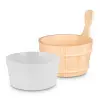 Seau et louche en bois pour sauna - vue 3