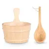 Seau et louche en bois pour sauna - vue 2