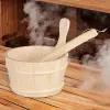 Seau et louche en bois pour sauna - vue 4