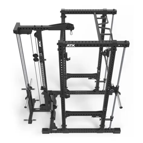 Power rack cage ATX avec poulie à charge libre puis barre guidée - vue 7