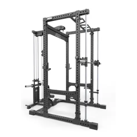 Power rack cage ATX avec poulie à charge libre puis barre guidée - vue 4