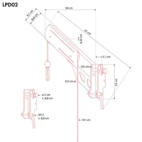 Système de poulie suspendue pour appareils de musculation avec colonne de poids - vue 4