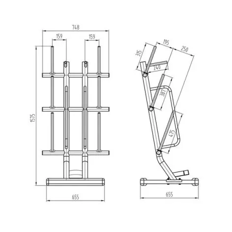 Support de rangement pour barres et disques de poids - vue 7