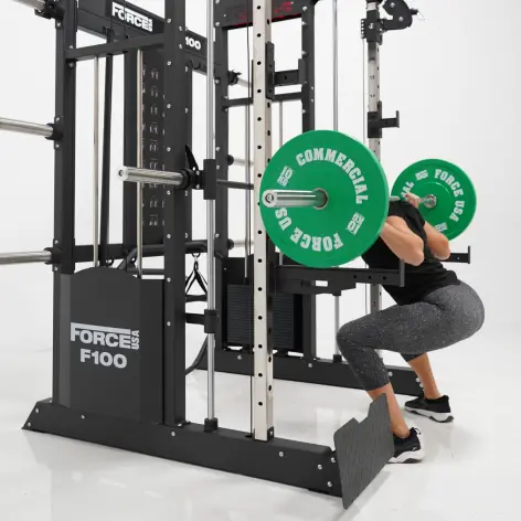 Rack polyvalent Force USA F100 V2 avec 200 kilos de plaques de poids et accessoires de training - vue 27