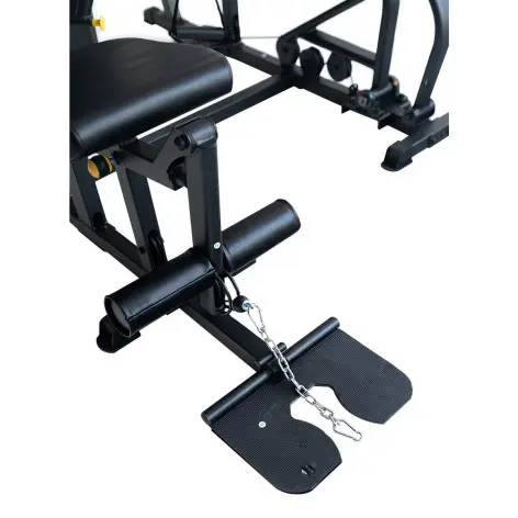 Multistation semi-pro avec presse réglable pour training des jambes et fonction chaise romaine - Colonne de poids 80 kg - vue 3