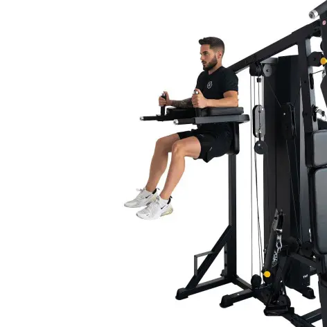 Multistation semi-pro avec presse réglable pour training des jambes et fonction chaise romaine - Colonne de poids 80 kg - vue 13