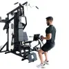 Multistation semi-pro avec presse réglable pour training des jambes et fonction chaise romaine - Colonne de poids 80 kg - vue 19