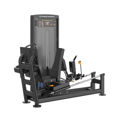 Leg press horizontale dual hack squat pro Titanium Strength à charge guidée - vue 2