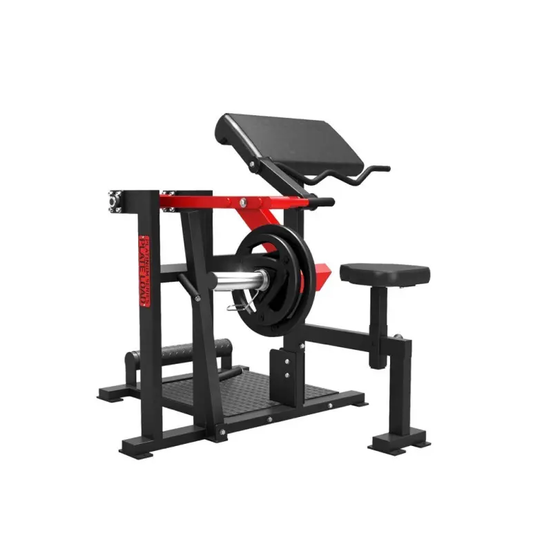 Pupitre professionnel à biceps et triceps charge libre rouge