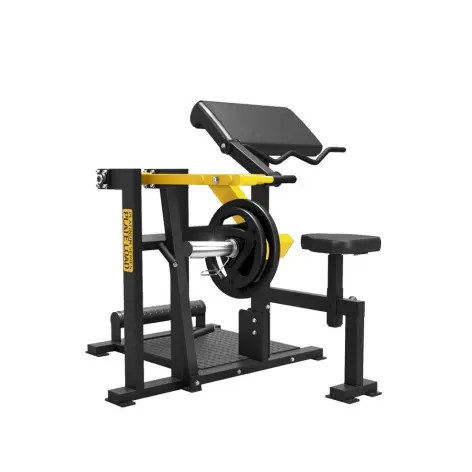 Pupitre professionnel à biceps et triceps charge libre jaune