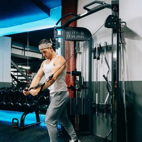 Station Functional Trainer Double Poulies Réglables et Colonne de poids 2 x 100 kg- Elite Series Titanium Strength - vue 12