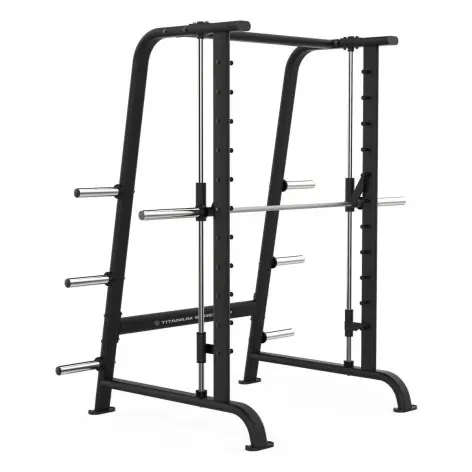 Smith Machine Professionnelle ultra fluide avec support de rangement - Capacité 250 kg - Titanium Strength  Black Series