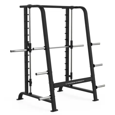 Smith Machine Professionnelle ultra fluide avec support de rangement - Capacité 250 kg - Titanium Strength  Black Series - vue 4