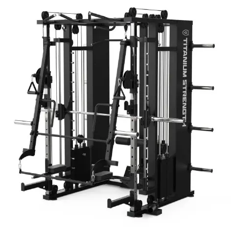 Station de musculation multipostes avec double poulies et colonnes de poids 90 kg - B300 Titanium Strength
