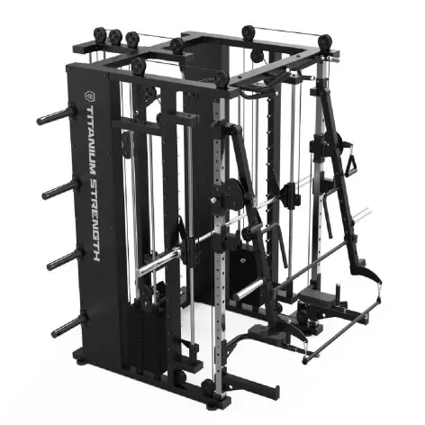 Station de musculation multipostes avec double poulies et colonnes de poids 90 kg - B300 Titanium Strength - vue 4
