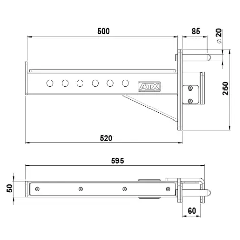 Support repose-barre ATX avec revêtement caoutchouté pour rack et cage à squat série 600 - vue 7