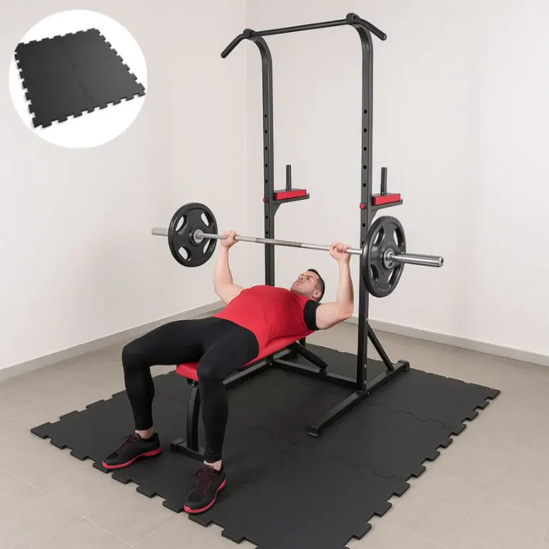 Plaque de sol puzzle en caoutchouc 50 x 50 x 1,5 cm - vue 1