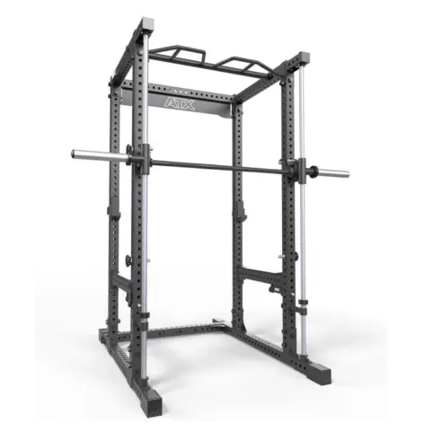 Power rack à squat avec barre guidée