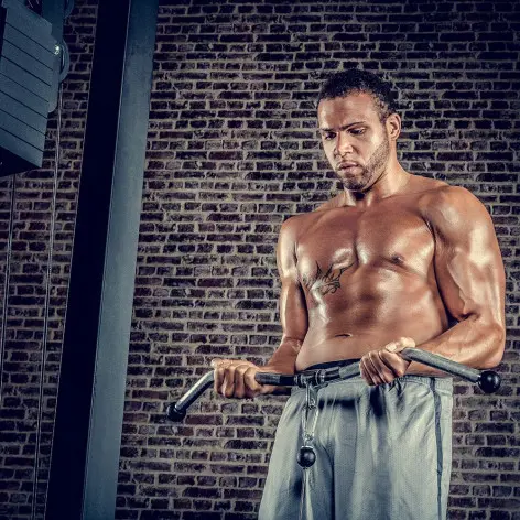 Barre de curl pour biceps / triceps 75 cm tirage poulie - vue 3