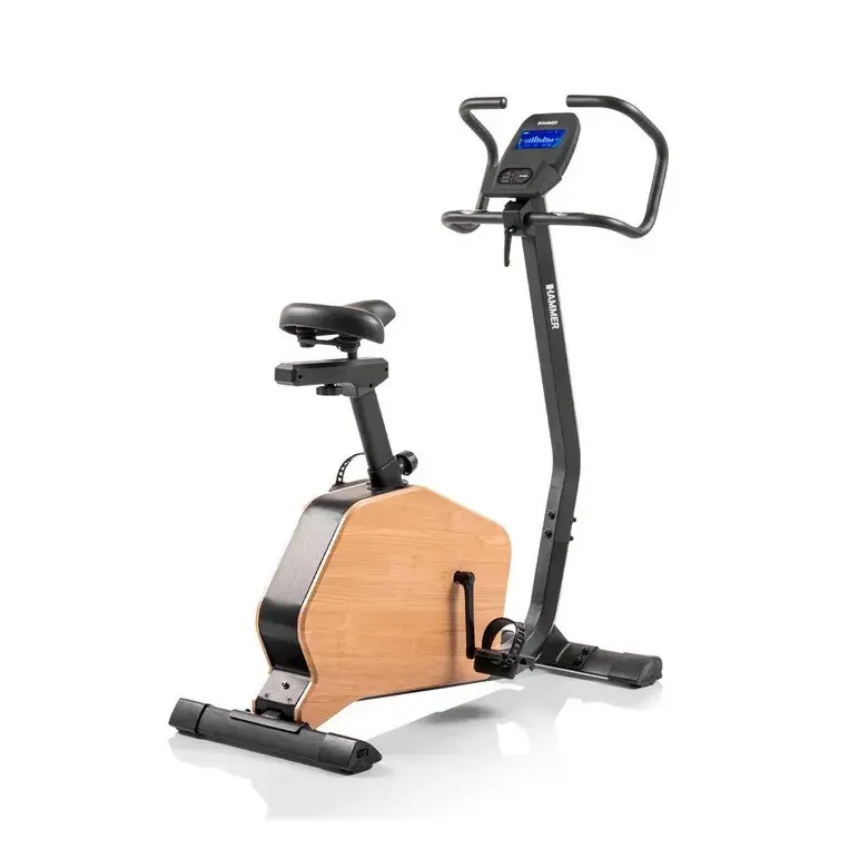 Vélo d'appartement Hammer en bois noble avec 16 niveaux de résistance et roue d'inertie de 8 kg