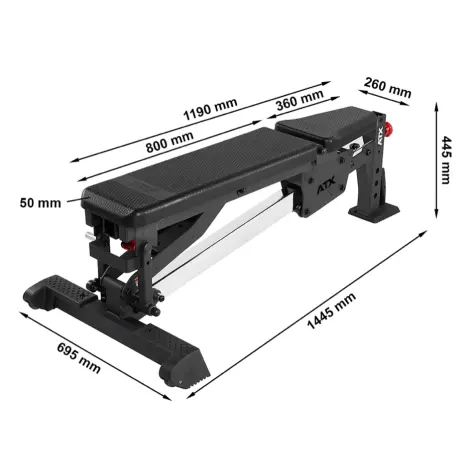 Banc de musculation avec support pour options avant et arrière - Sellerie ergonomique en polyuréthane avec capacité de 500 kg - 