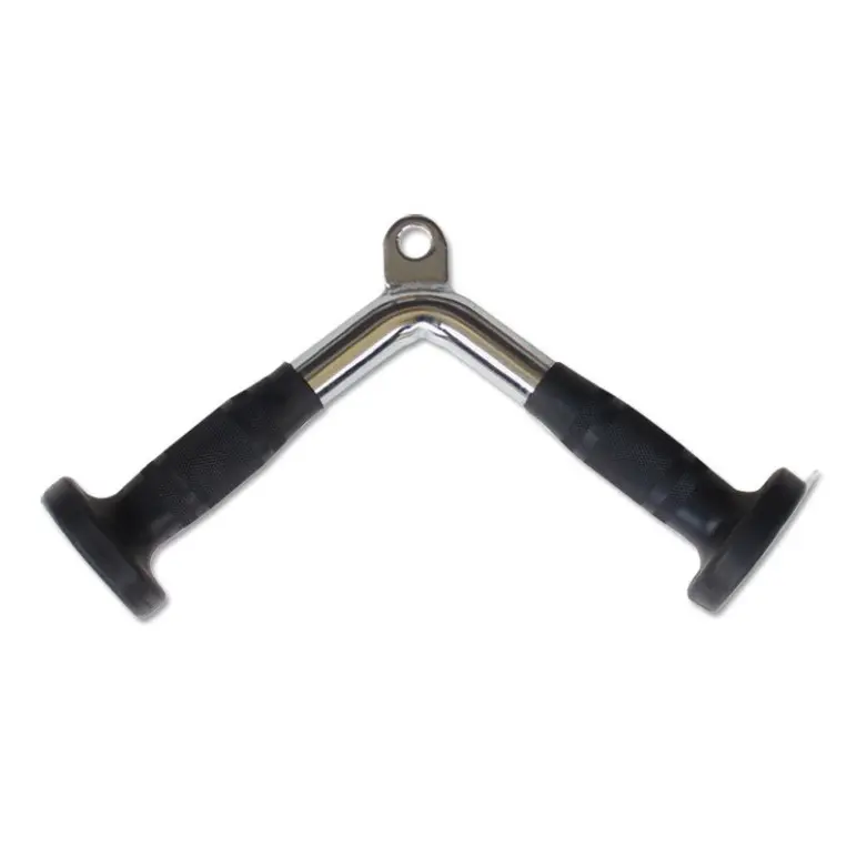 Barre à triceps 34 cm en forme de V avec revêtement caoutchouc