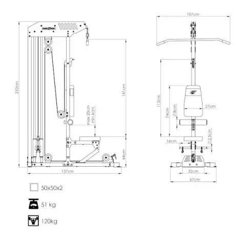 Station de tirage avec poulie haute et basse - vue 4