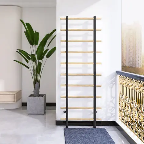 Espalier en bois et acier 220 x 80 cm avec barre de traction et barres à dips - vue 4