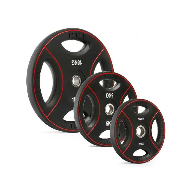 Plaques de poids 30 mm en polyuréthane 4 poignées - 1,25 kg à 25 kg