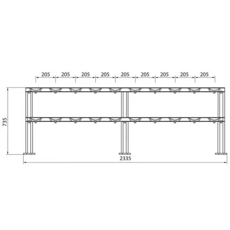Rack de rangement horizontale pour haltères - vue 6