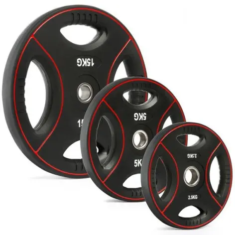 Plaques de poids 30 mm en polyuréthane 4 poignées à prix réduit - Poids de 20 kg ATX - vue 2