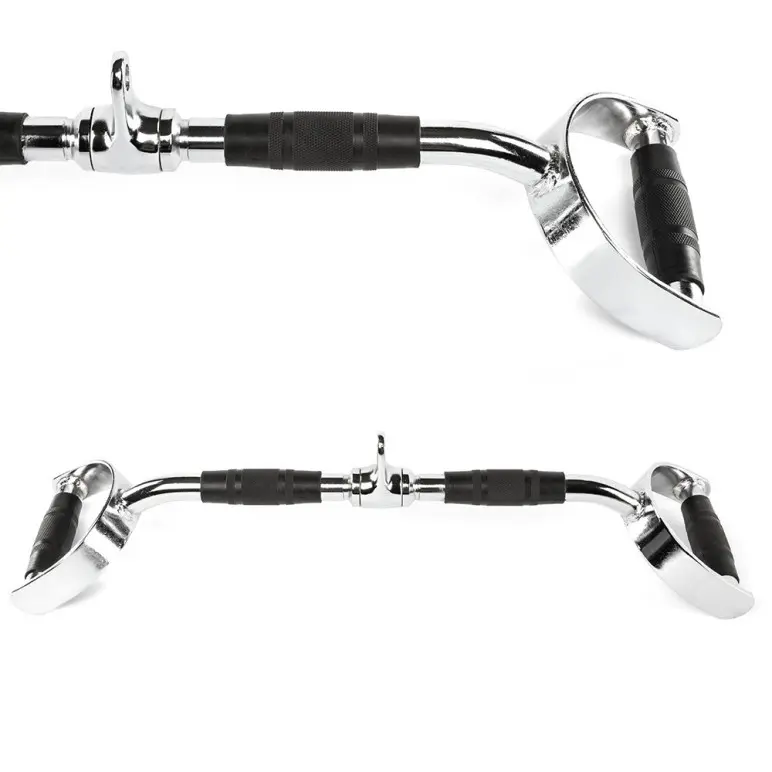 Barre tirage musculation des dorsaux avec poignées en caoutchouc