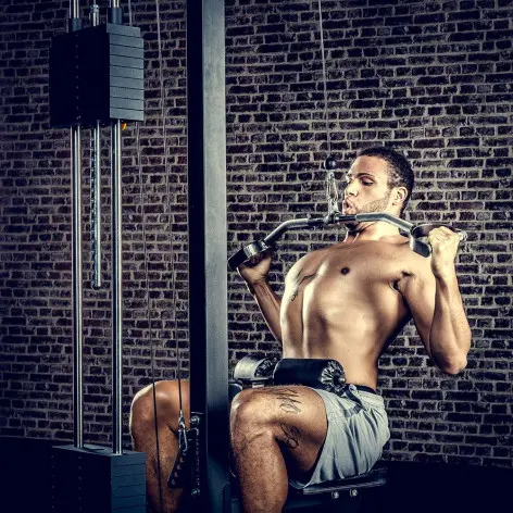 Barre tirage musculation avec poignées arquées - vue 5