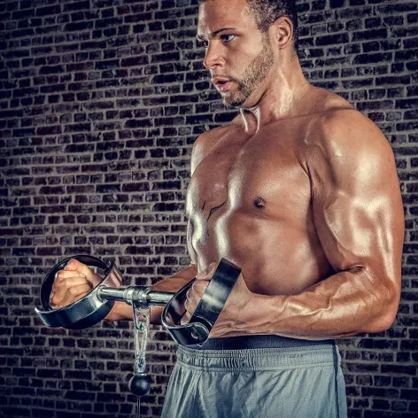 Poignée de tirage rotative 57 cm en acier pour machine à poulie - vue 3