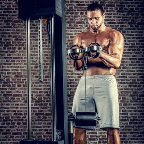 Poignée de tirage courte 34 cm rotative en acier pour poulie haute et basse - vue 3