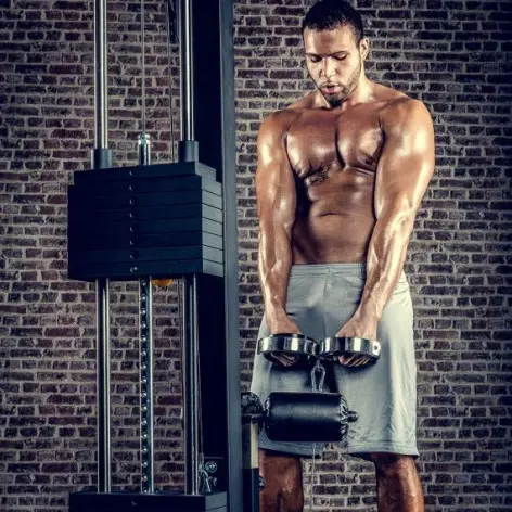 Poignée de tirage courte 34 cm rotative en acier pour poulie haute et basse - vue 4