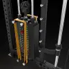 rack à squat avec colonnes de poids 2 x 90 kg