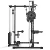 Half Rack Avec Barre Guidée et Poulie à Poids Enfichables