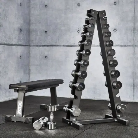 Solution compacte pour un espace fitness organisé.