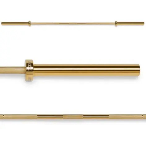 Barre de musculation olympique en or - vue 3