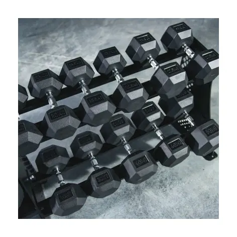 Rack d'haltères avec 10 emplacements caoutchoutés sur chaque niveau - vue 3