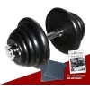Kit Haltère de 25 kg avec disques de poids ajustables mousse de protection et livret d'exercices pour entraînement en home gym