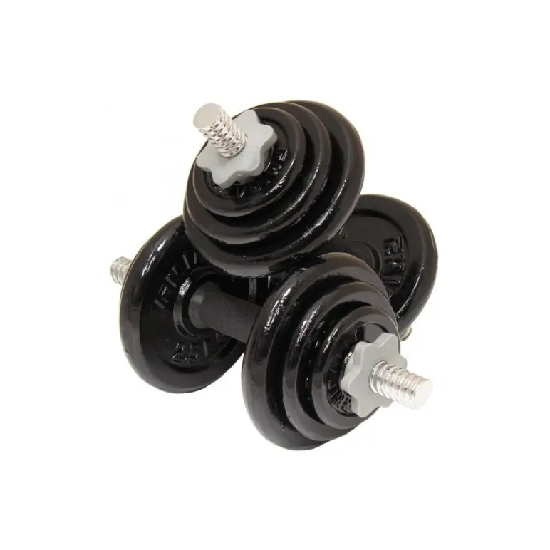 Paire d'haltères courtes avec kit de poids 2 x 20 kg pour training home-gym