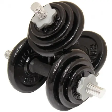 Kit spécial Homegym barre de curl EZ paire d'haltères courtes et 35 kg disques de poids - vue 2