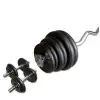 Kit spécial Homegym barre de curl EZ paire d'haltères courtes et 35 kg disques de poids