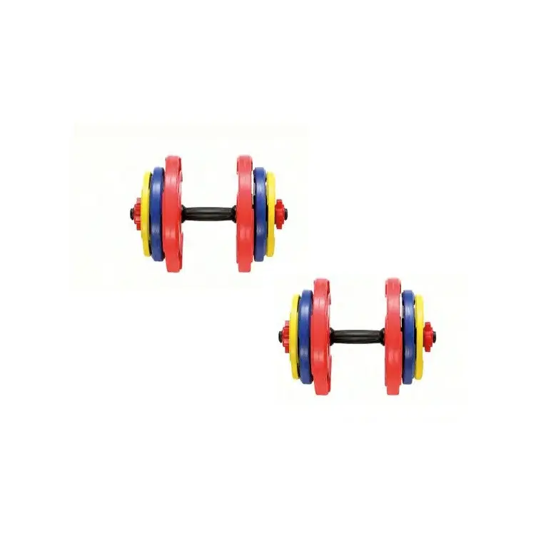 Kit standard 40 kg paire d'haltères courtes et poids caoutchouc à poignées