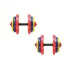 Kit standard 40 kg paire d'haltères courtes et poids caoutchouc à poignées