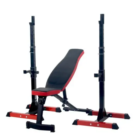 Pack homegym banc de musculation réglable et chandelles repose barre - vue 2
