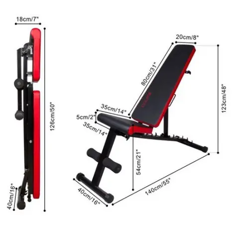 Dimensions du banc de musculation