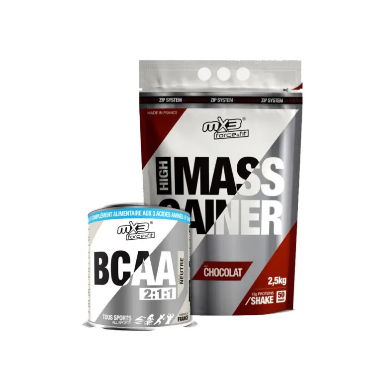 Pack Mass Gainer 2,5 kg et BCAA 400 grammes